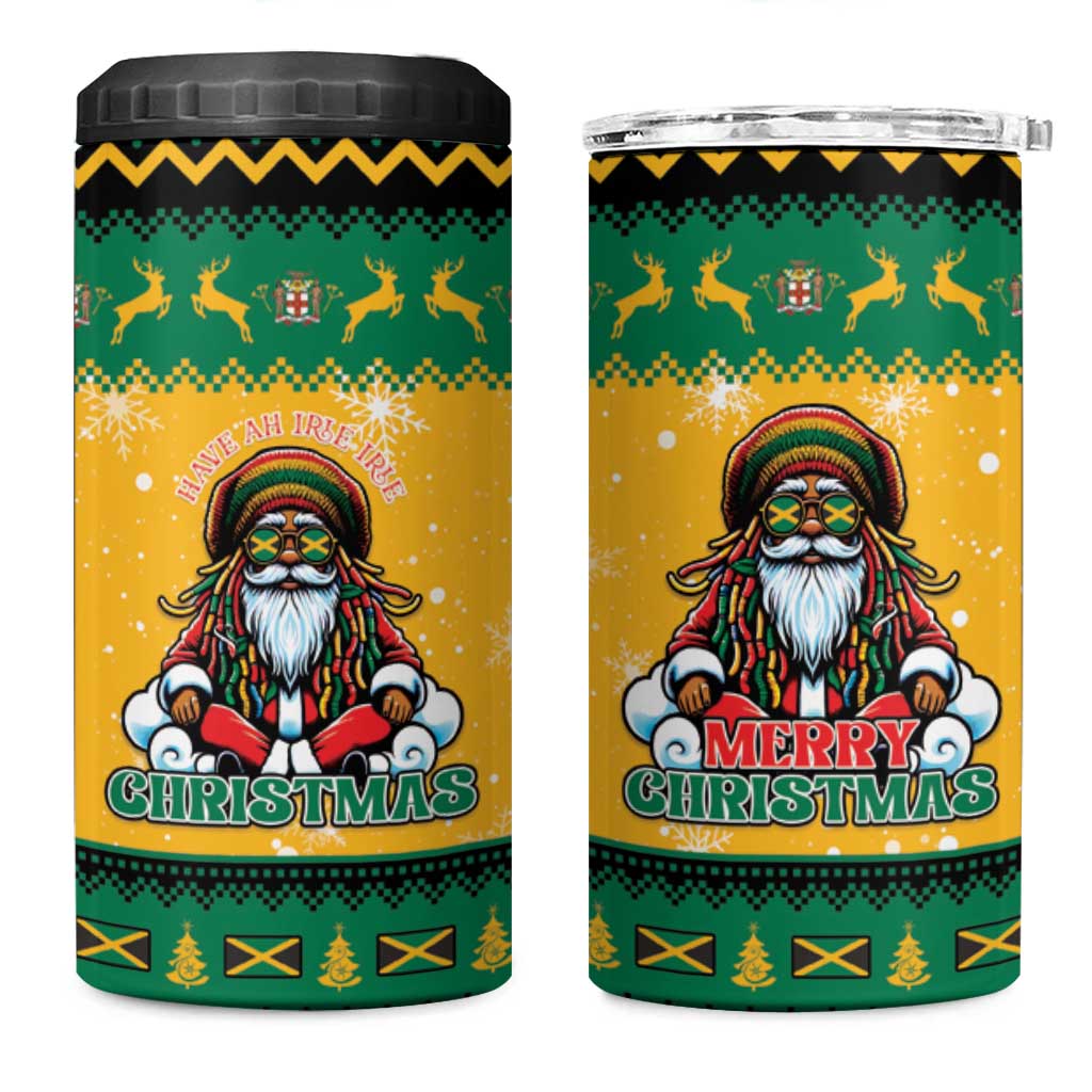 Jamaica Christmas 4 in 1 Can Cooler Tumbler Have Ah Irie Irie Christmas - Wonder Print Shop