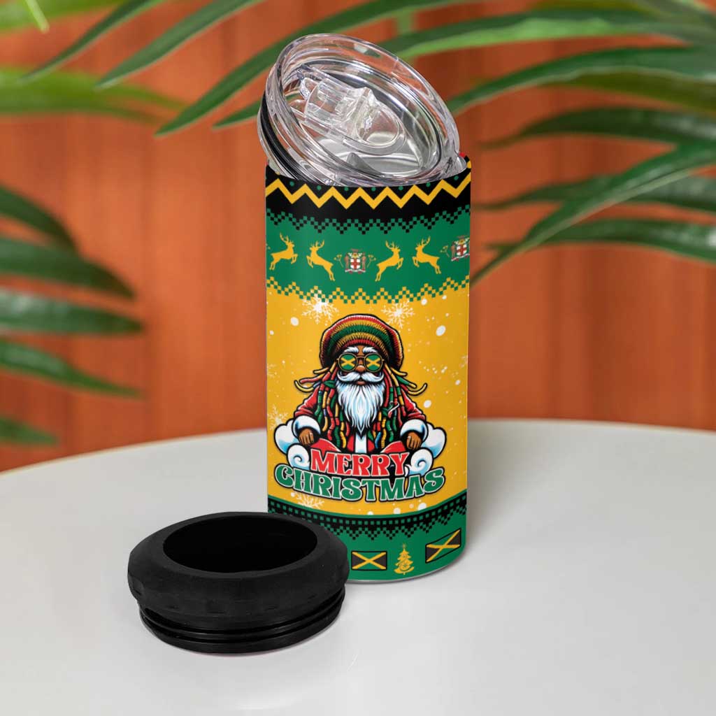 Jamaica Christmas 4 in 1 Can Cooler Tumbler Have Ah Irie Irie Christmas - Wonder Print Shop