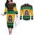 Jamaica Christmas Couples Matching Off The Shoulder Long Sleeve Dress and Long Sleeve Button Shirt Have Ah Irie Irie Christmas - Wonder Print Shop