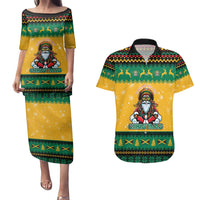 Jamaica Christmas Couples Matching Puletasi and Hawaiian Shirt Have Ah Irie Irie Christmas - Wonder Print Shop