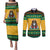 Jamaica Christmas Couples Matching Puletasi and Long Sleeve Button Shirt Have Ah Irie Irie Christmas - Wonder Print Shop