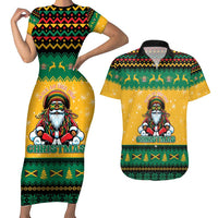 Jamaica Christmas Couples Matching Short Sleeve Bodycon Dress and Hawaiian Shirt Have Ah Irie Irie Christmas - Wonder Print Shop