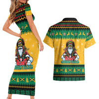 Jamaica Christmas Couples Matching Short Sleeve Bodycon Dress and Hawaiian Shirt Have Ah Irie Irie Christmas - Wonder Print Shop