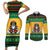 Jamaica Christmas Couples Matching Short Sleeve Bodycon Dress and Long Sleeve Button Shirt Have Ah Irie Irie Christmas - Wonder Print Shop