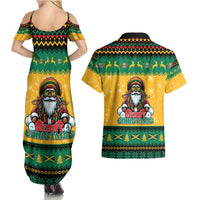 Jamaica Christmas Couples Matching Summer Maxi Dress and Hawaiian Shirt Have Ah Irie Irie Christmas - Wonder Print Shop