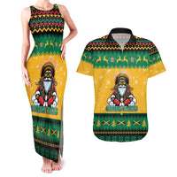 Jamaica Christmas Couples Matching Tank Maxi Dress and Hawaiian Shirt Have Ah Irie Irie Christmas - Wonder Print Shop