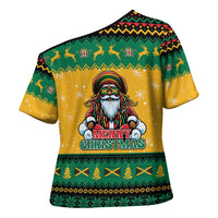 Jamaica Christmas Cross Shoulder Shirt Have Ah Irie Irie Christmas - Wonder Print Shop