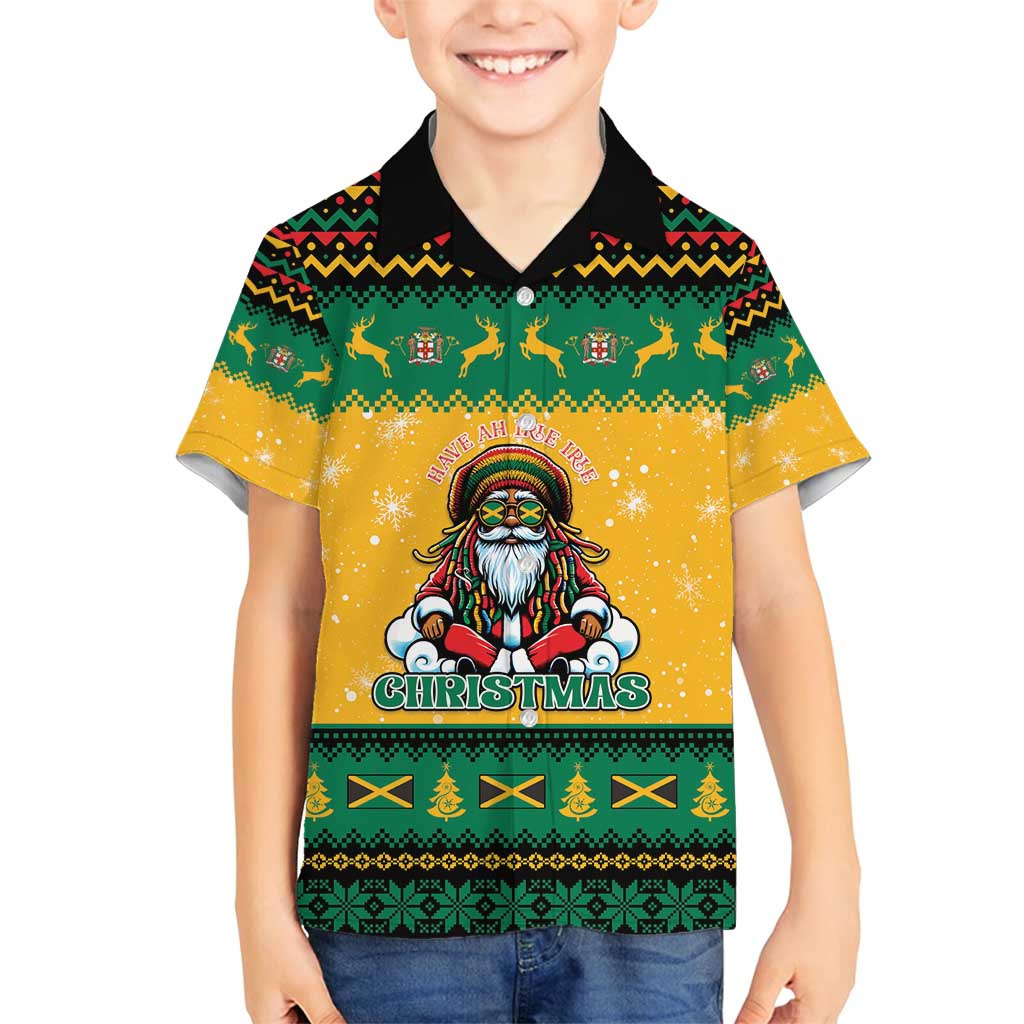 Jamaica Christmas Family Matching Long Sleeve Bodycon Dress and Hawaiian Shirt Have Ah Irie Irie Christmas - Wonder Print Shop