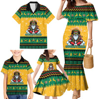 Jamaica Christmas Family Matching Mermaid Dress and Hawaiian Shirt Have Ah Irie Irie Christmas - Wonder Print Shop