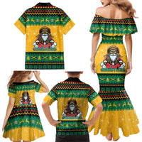 Jamaica Christmas Family Matching Mermaid Dress and Hawaiian Shirt Have Ah Irie Irie Christmas - Wonder Print Shop