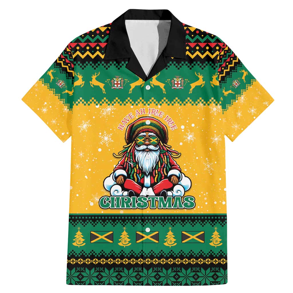 Jamaica Christmas Family Matching Mermaid Dress and Hawaiian Shirt Have Ah Irie Irie Christmas - Wonder Print Shop