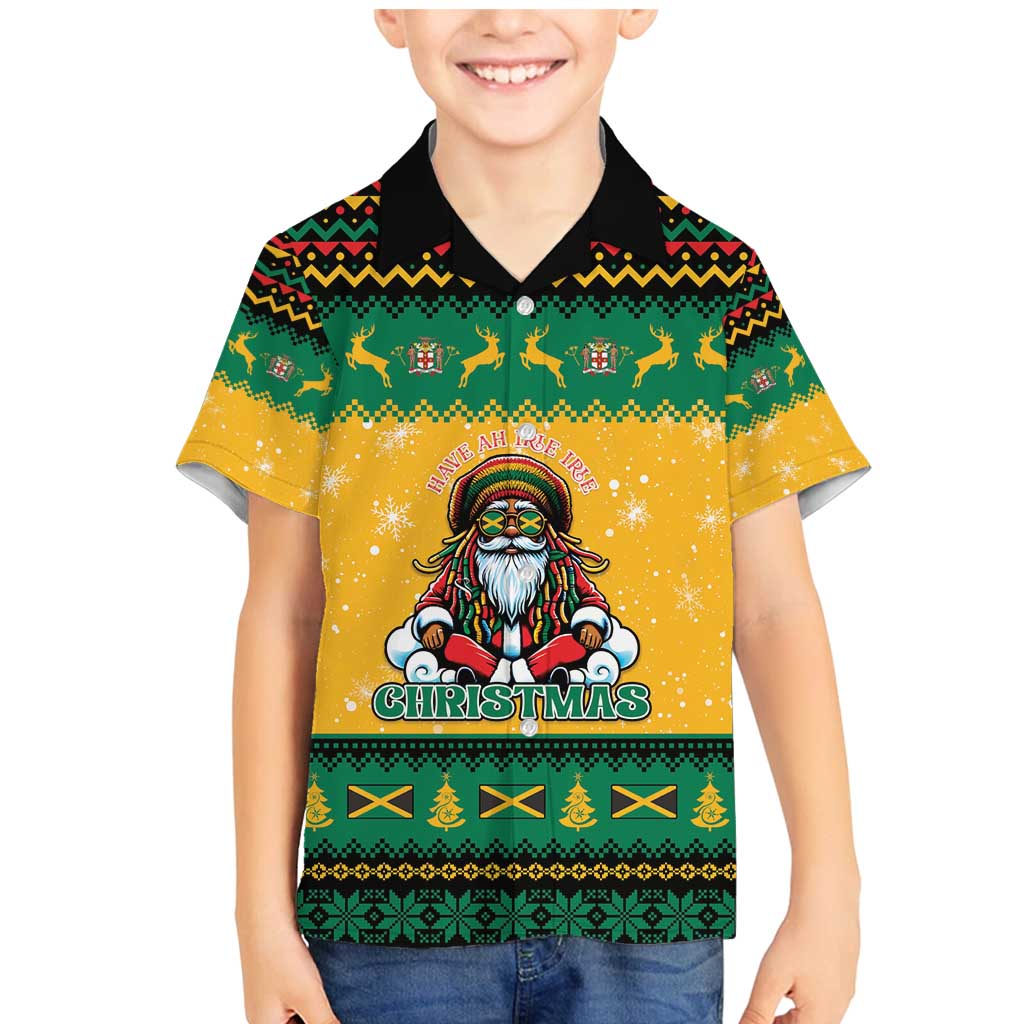 Jamaica Christmas Family Matching Mermaid Dress and Hawaiian Shirt Have Ah Irie Irie Christmas - Wonder Print Shop
