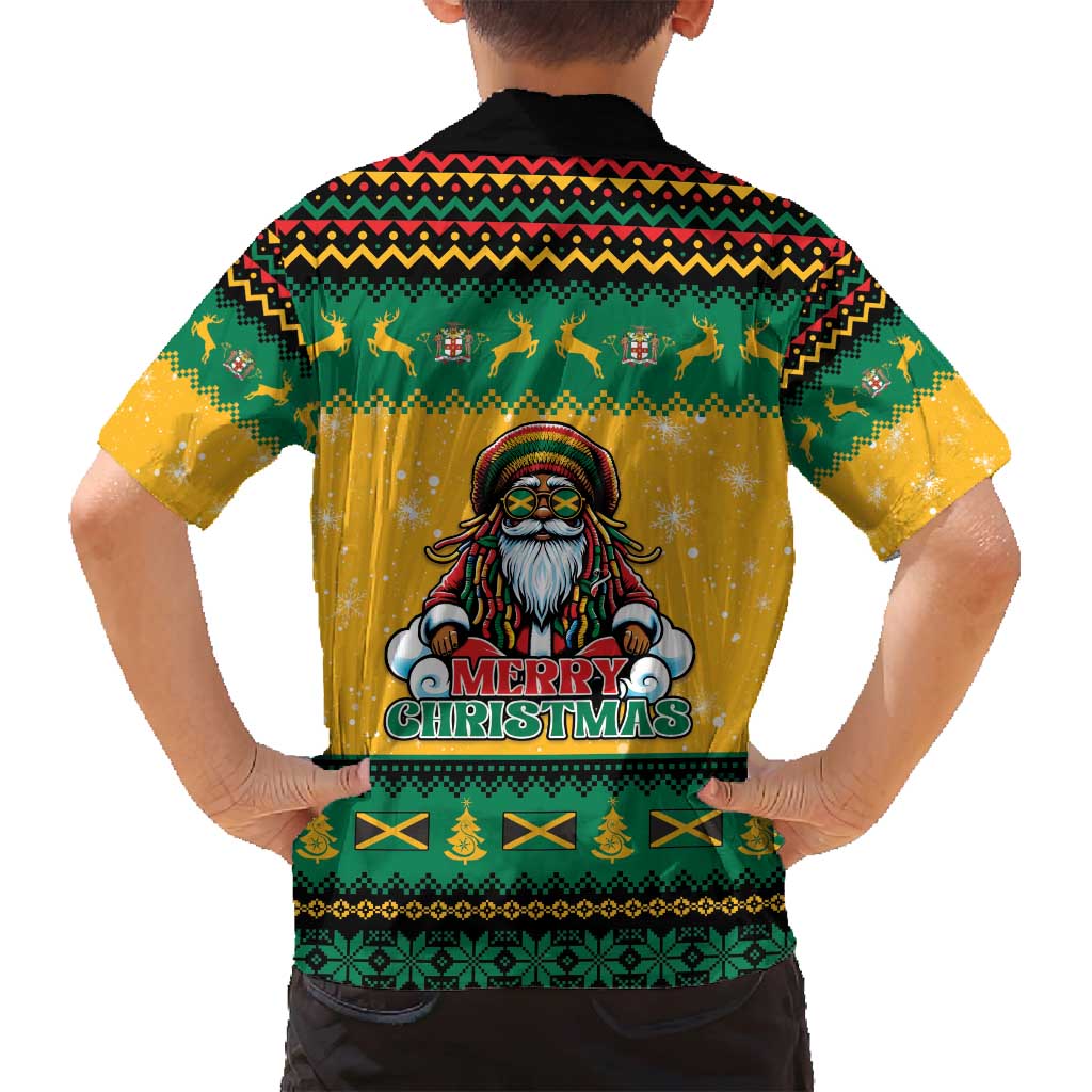 Jamaica Christmas Family Matching Off Shoulder Maxi Dress and Hawaiian Shirt Have Ah Irie Irie Christmas - Wonder Print Shop