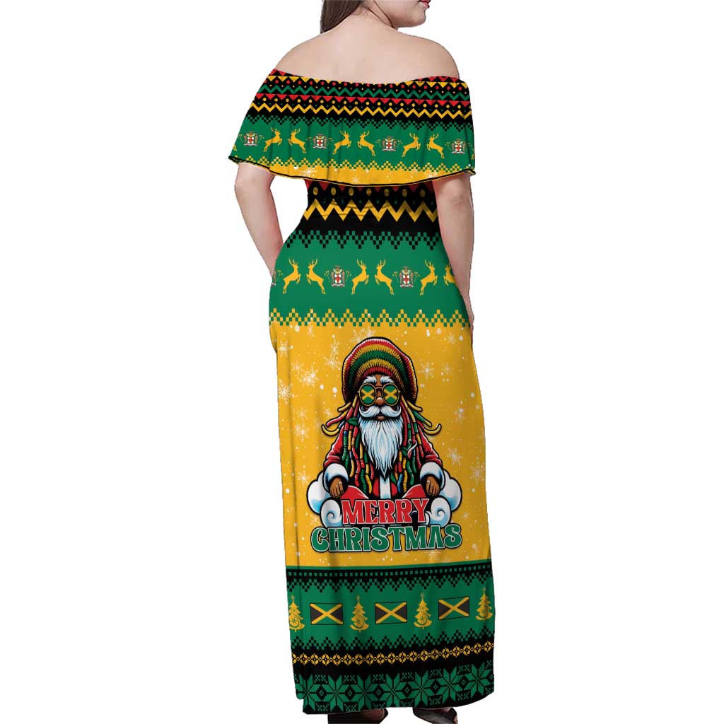 Jamaica Christmas Family Matching Off Shoulder Maxi Dress and Hawaiian Shirt Have Ah Irie Irie Christmas - Wonder Print Shop