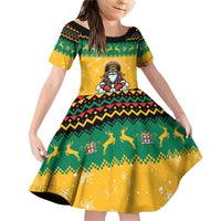 Jamaica Christmas Family Matching Off Shoulder Short Dress and Hawaiian Shirt Have Ah Irie Irie Christmas - Wonder Print Shop