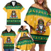 Jamaica Christmas Family Matching Off Shoulder Short Dress and Hawaiian Shirt Have Ah Irie Irie Christmas - Wonder Print Shop