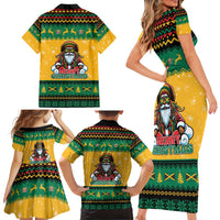 Jamaica Christmas Family Matching Short Sleeve Bodycon Dress and Hawaiian Shirt Have Ah Irie Irie Christmas - Wonder Print Shop