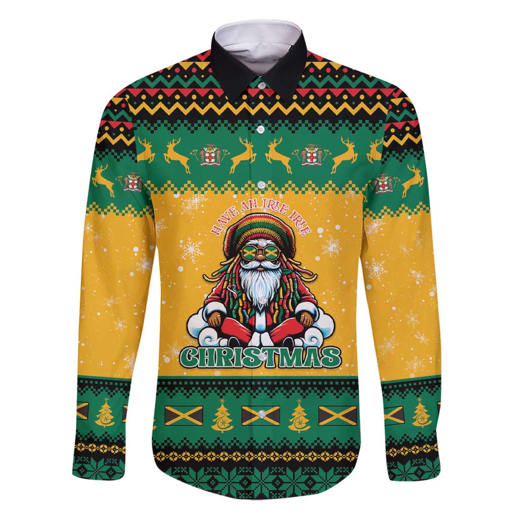 Jamaica Christmas Family Matching Short Sleeve Bodycon Dress and Hawaiian Shirt Have Ah Irie Irie Christmas - Wonder Print Shop