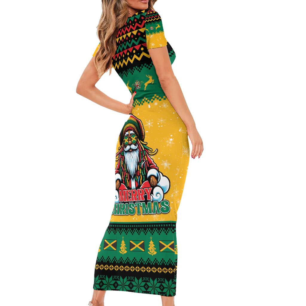 Jamaica Christmas Family Matching Short Sleeve Bodycon Dress and Hawaiian Shirt Have Ah Irie Irie Christmas - Wonder Print Shop