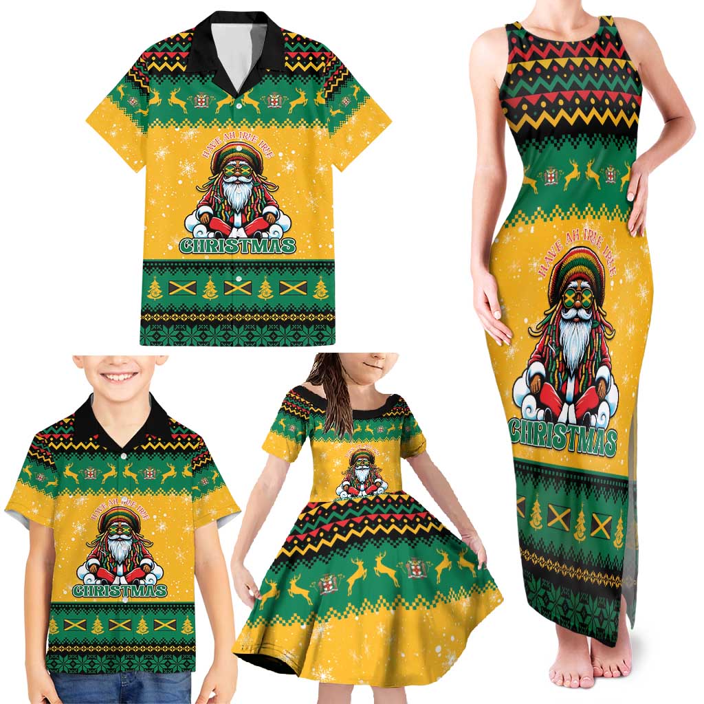 Jamaica Christmas Family Matching Tank Maxi Dress and Hawaiian Shirt Have Ah Irie Irie Christmas - Wonder Print Shop
