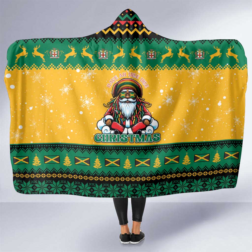 Jamaica Christmas Hooded Blanket Have Ah Irie Irie Christmas - Wonder Print Shop