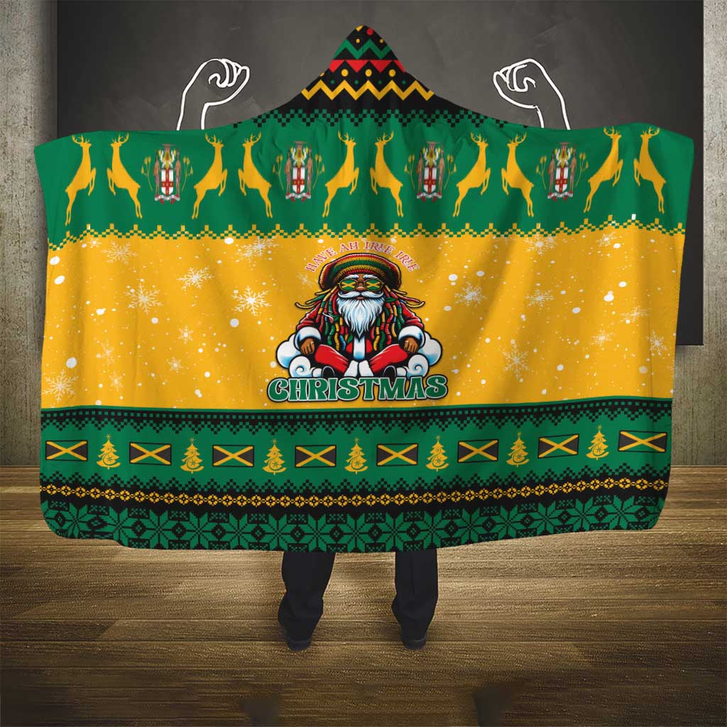 Jamaica Christmas Hooded Blanket Have Ah Irie Irie Christmas - Wonder Print Shop