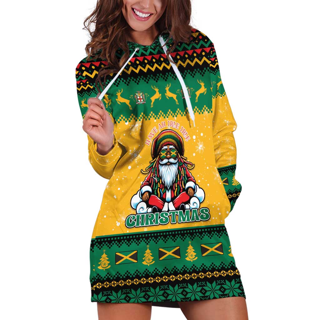 Jamaica Christmas Hoodie Dress Have Ah Irie Irie Christmas - Wonder Print Shop