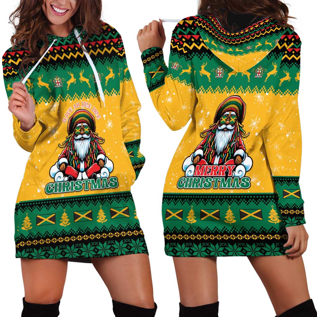 Jamaica Christmas Hoodie Dress Have Ah Irie Irie Christmas - Wonder Print Shop