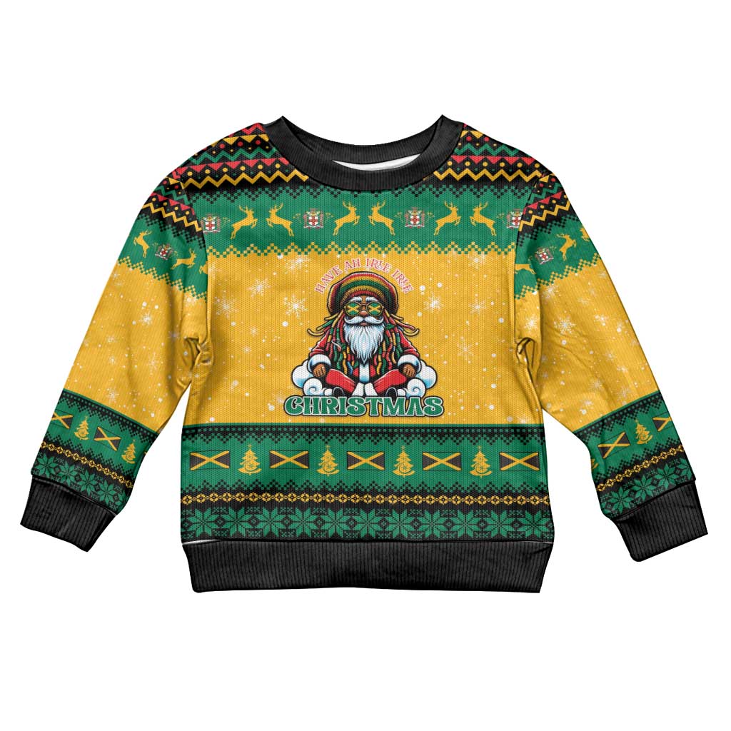 Jamaica Christmas Kid Ugly Christmas Sweater Have Ah Irie Irie Christmas - Wonder Print Shop