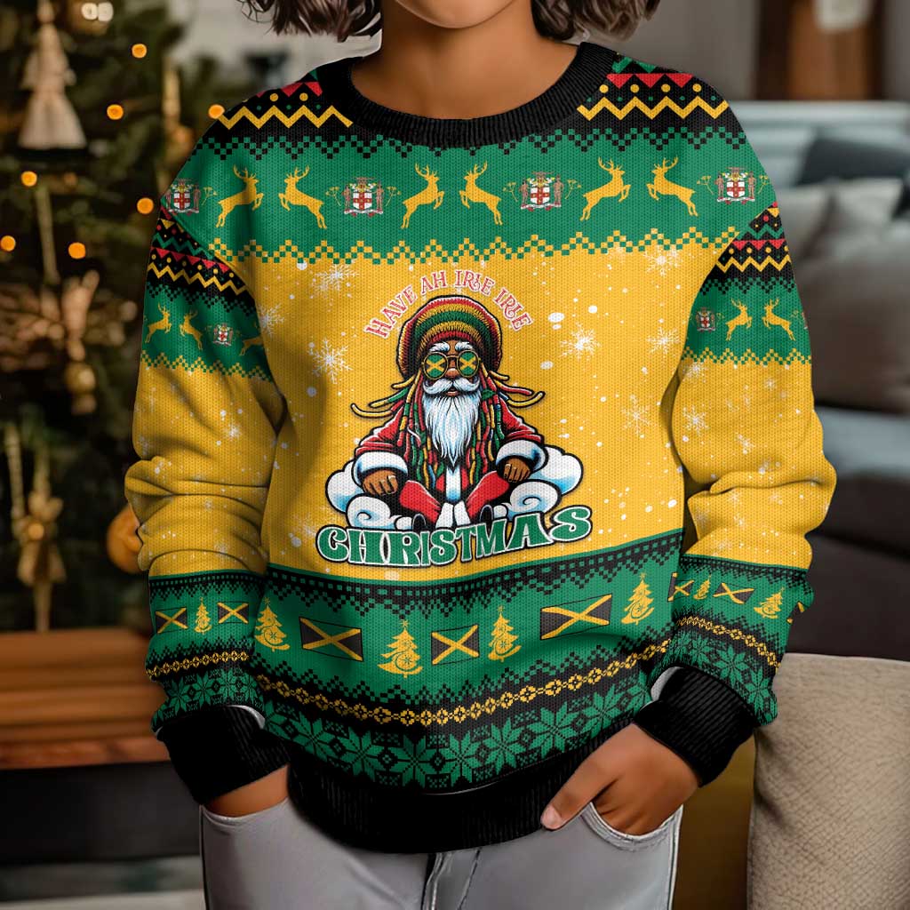Jamaica Christmas Kid Ugly Christmas Sweater Have Ah Irie Irie Christmas - Wonder Print Shop