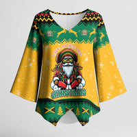 Jamaica Christmas Kimono Sleeve Blouse Have Ah Irie Irie Christmas - Wonder Print Shop