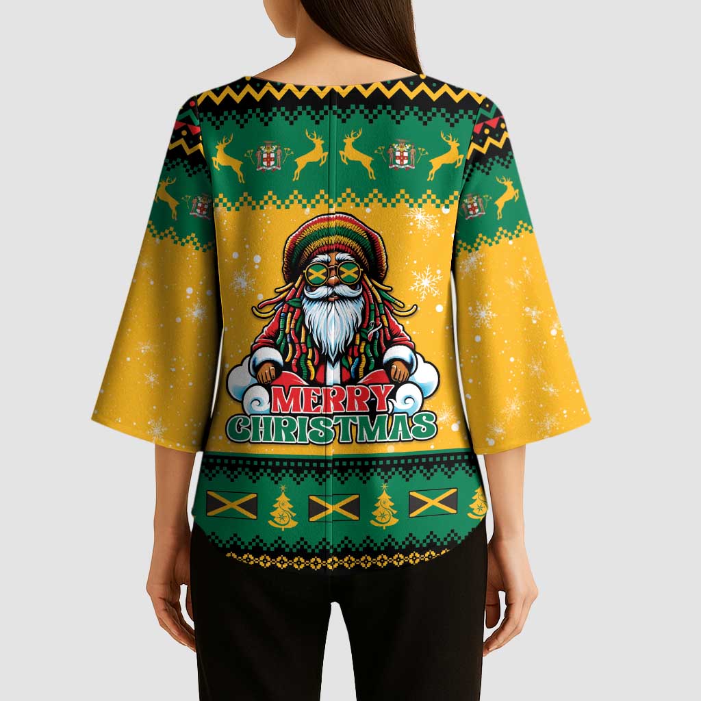 Jamaica Christmas Kimono Sleeve Blouse Have Ah Irie Irie Christmas - Wonder Print Shop