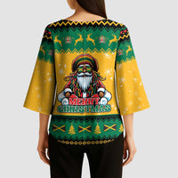 Jamaica Christmas Kimono Sleeve Blouse Have Ah Irie Irie Christmas - Wonder Print Shop
