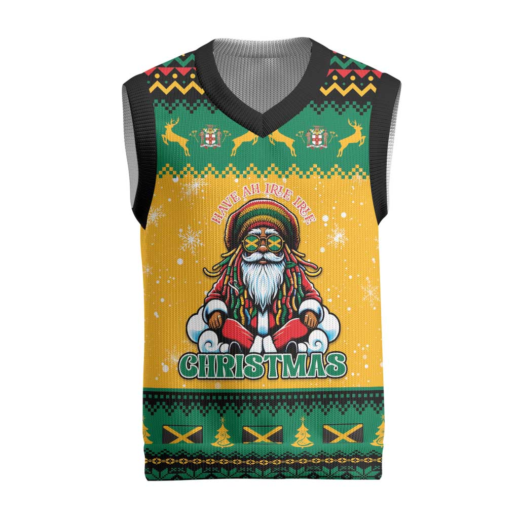 Jamaica Christmas Knitted V-Neck Vest Have Ah Irie Irie Christmas - Wonder Print Shop