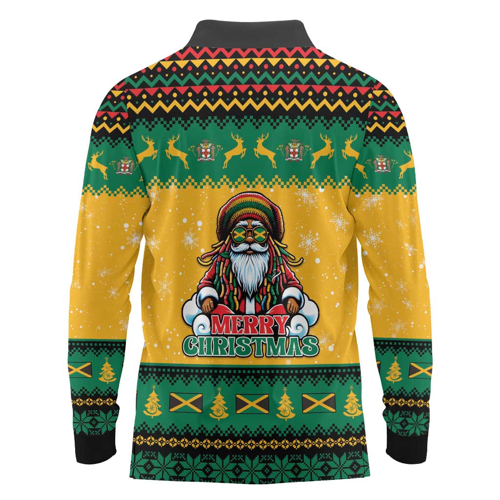 Jamaica Christmas Long Sleeve Polo Shirt Have Ah Irie Irie Christmas - Wonder Print Shop