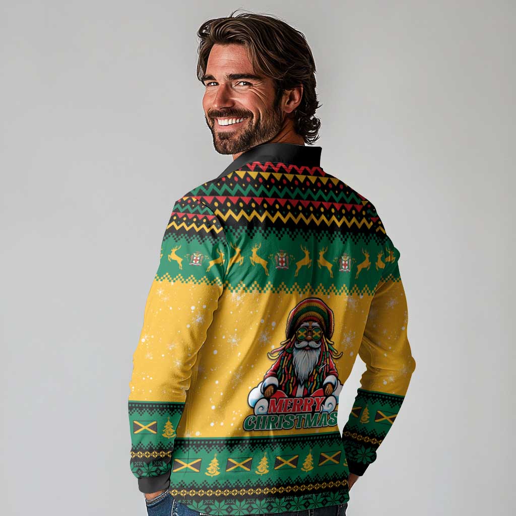 Jamaica Christmas Long Sleeve Polo Shirt Have Ah Irie Irie Christmas - Wonder Print Shop