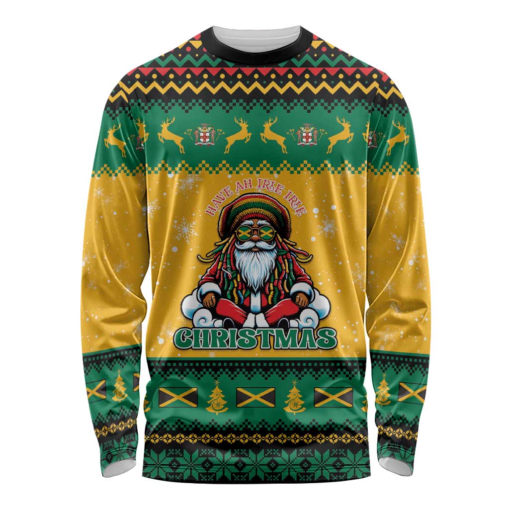 Jamaica Christmas Long Sleeve Shirt Have Ah Irie Irie Christmas - Wonder Print Shop