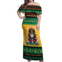 Jamaica Christmas Off Shoulder Maxi Dress Have Ah Irie Irie Christmas - Wonder Print Shop