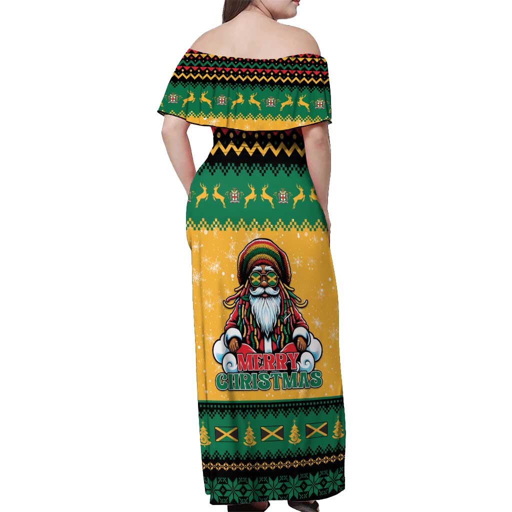 Jamaica Christmas Off Shoulder Maxi Dress Have Ah Irie Irie Christmas - Wonder Print Shop