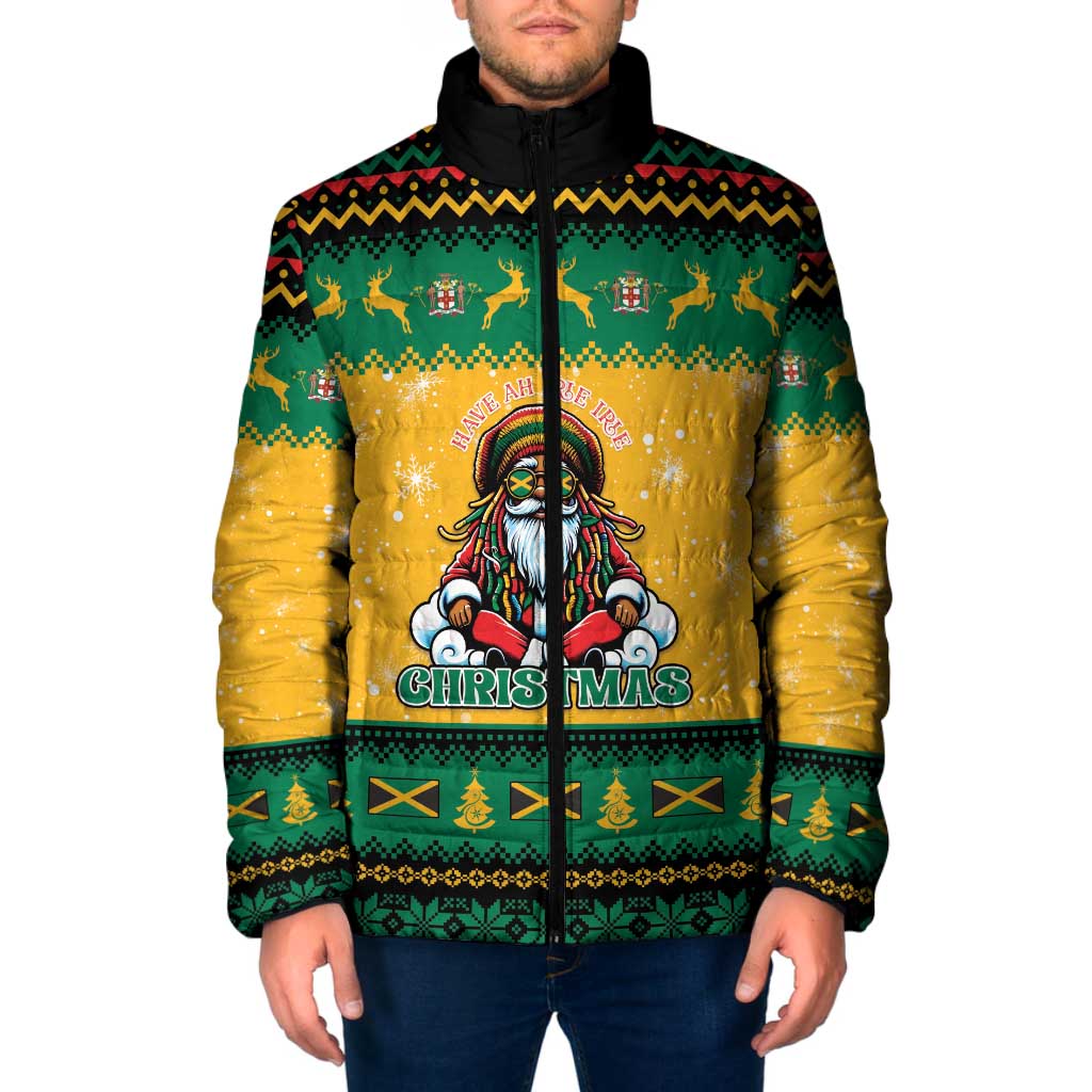 Jamaica Christmas Padded Jacket Have Ah Irie Irie Christmas - Wonder Print Shop
