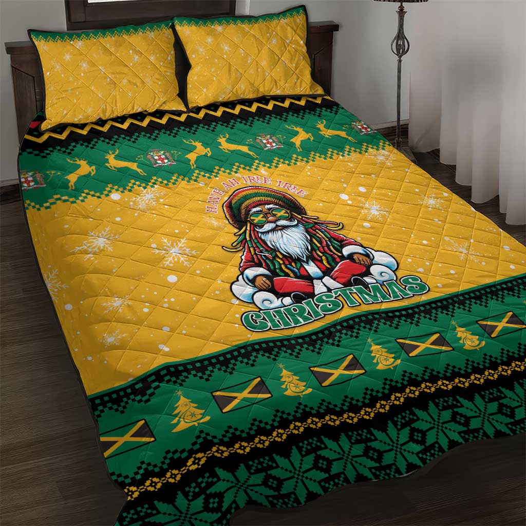 Jamaica Christmas Quilt Bed Set Have Ah Irie Irie Christmas - Wonder Print Shop