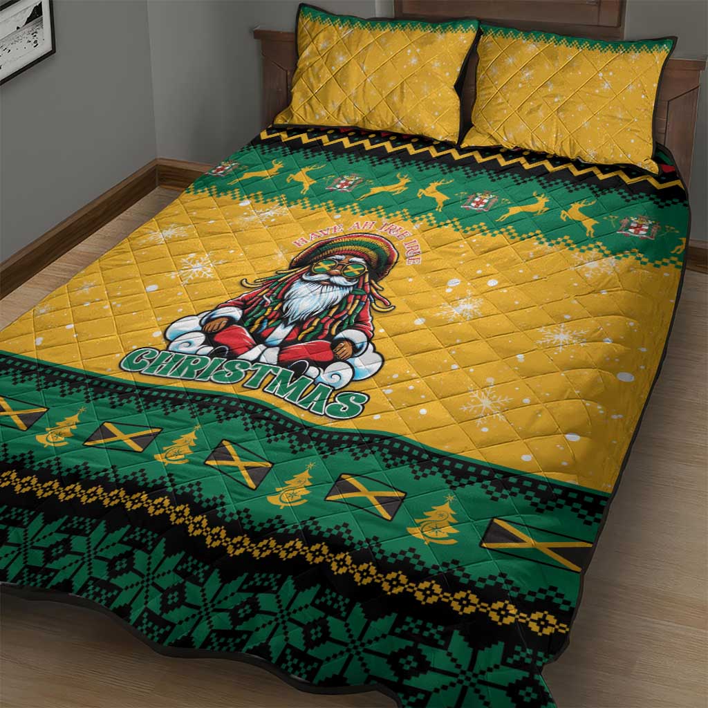 Jamaica Christmas Quilt Bed Set Have Ah Irie Irie Christmas - Wonder Print Shop
