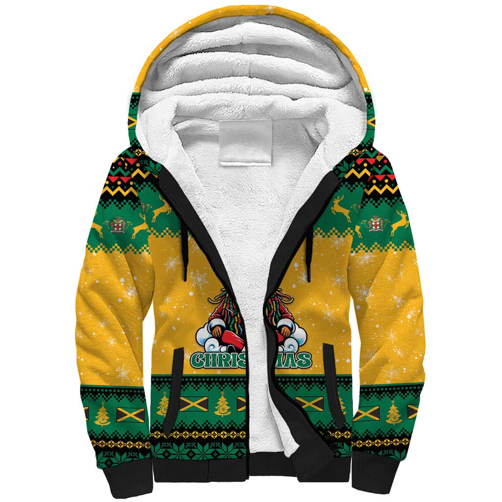 Jamaica Christmas Sherpa Hoodie Have Ah Irie Irie Christmas - Wonder Print Shop