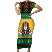 Jamaica Christmas Short Sleeve Bodycon Dress Have Ah Irie Irie Christmas - Wonder Print Shop