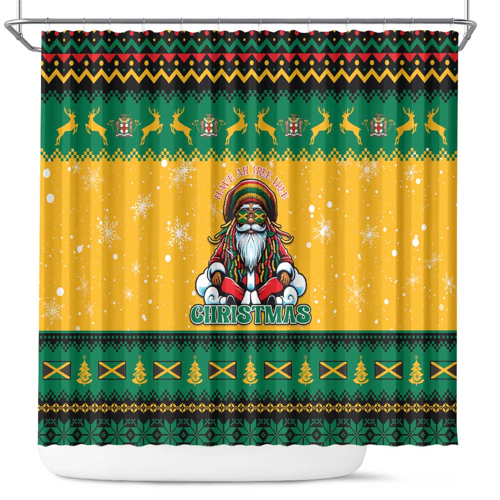 Jamaica Christmas Shower Curtain Have Ah Irie Irie Christmas - Wonder Print Shop