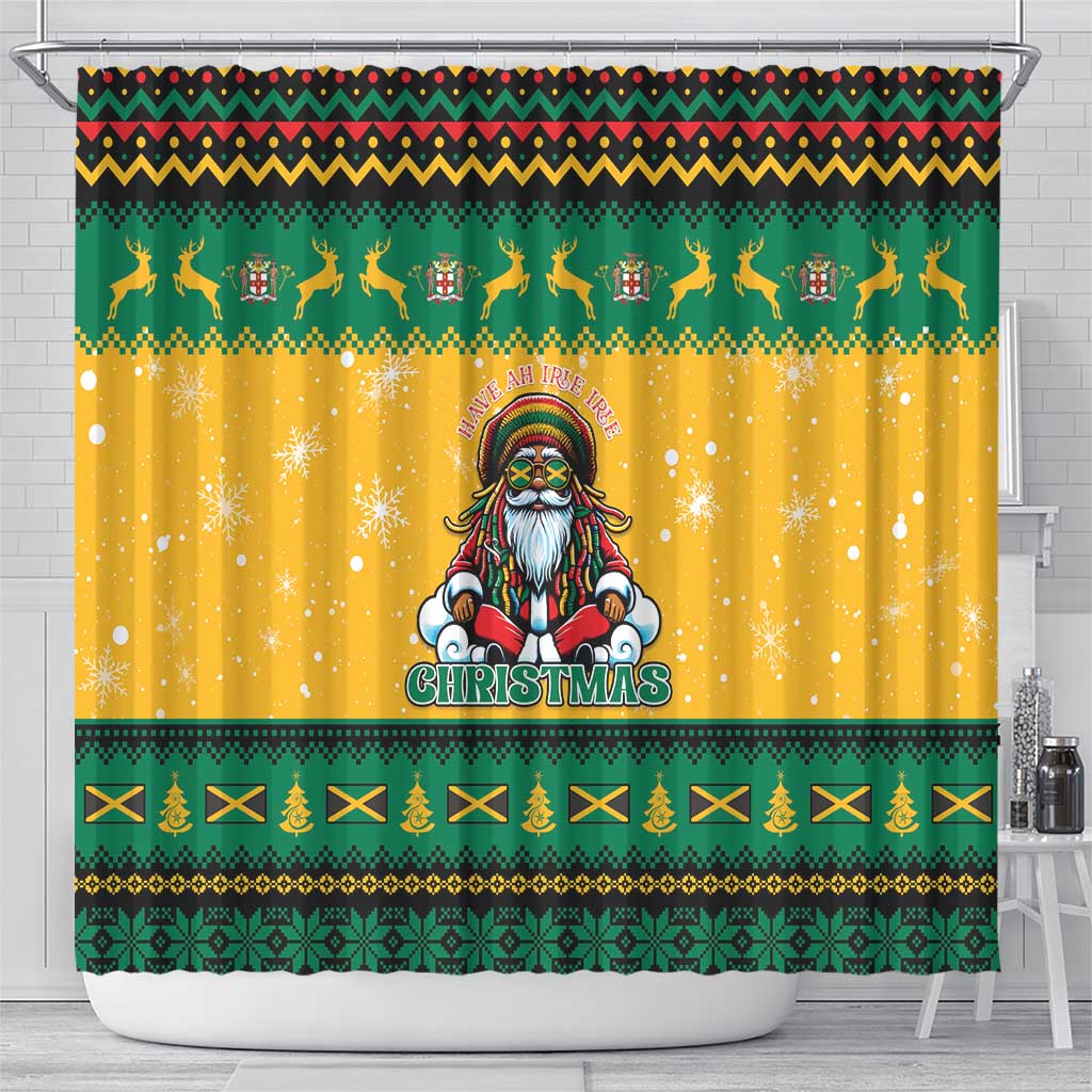 Jamaica Christmas Shower Curtain Have Ah Irie Irie Christmas - Wonder Print Shop