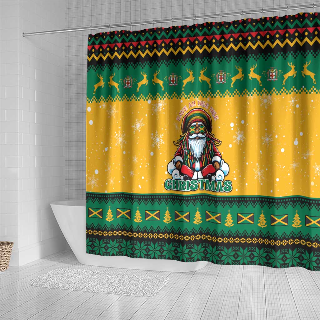 Jamaica Christmas Shower Curtain Have Ah Irie Irie Christmas - Wonder Print Shop
