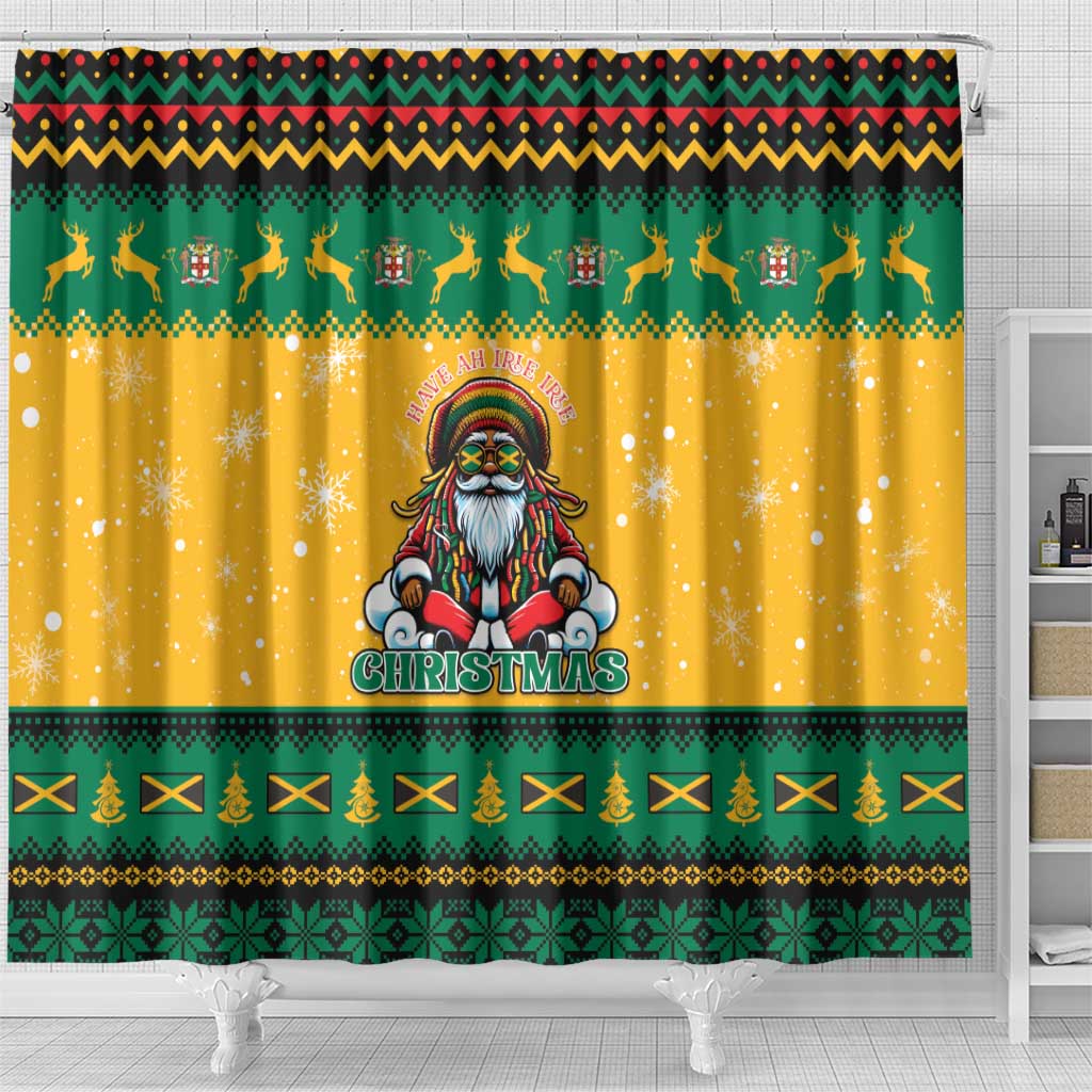 Jamaica Christmas Shower Curtain Have Ah Irie Irie Christmas - Wonder Print Shop