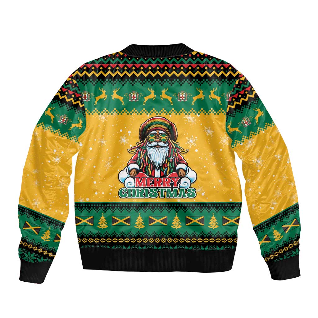 Jamaica Christmas Sleeve Zip Bomber Jacket Have Ah Irie Irie Christmas - Wonder Print Shop