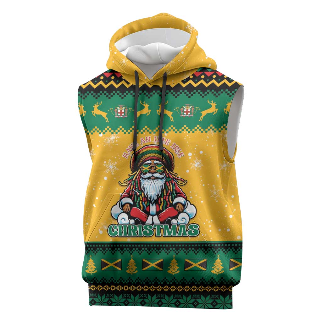 Jamaica Christmas Sleeveless Hoodie Have Ah Irie Irie Christmas - Wonder Print Shop